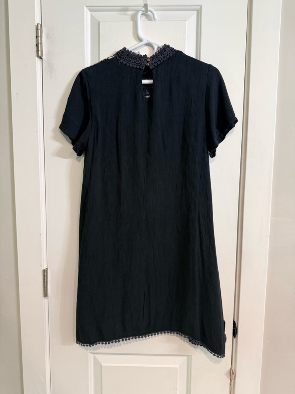 Altar’d State Black Lace Crochet Babydoll Dress Size Medium Autumn Wedding Guest - Picture 6 of 8